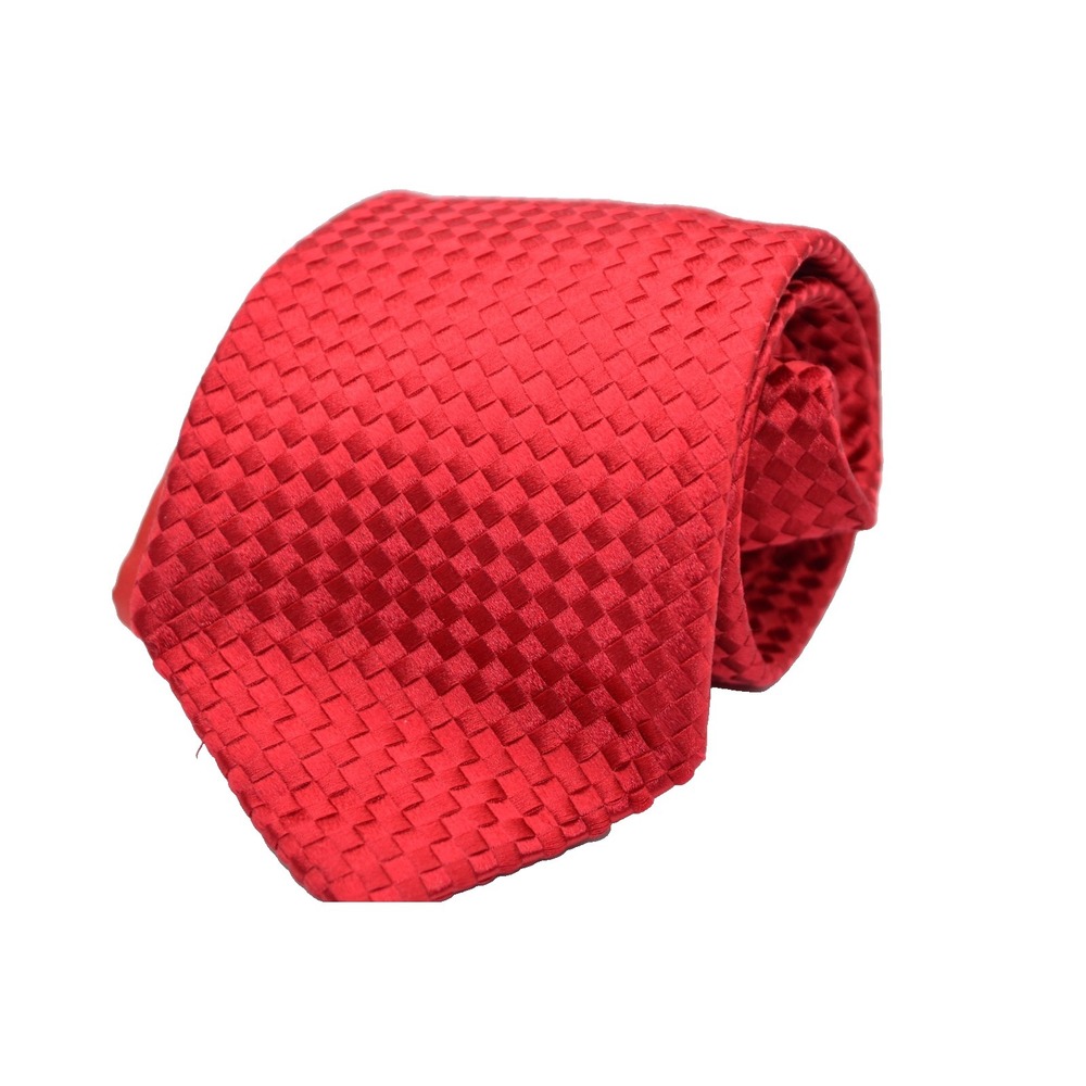 VALENTINO 100% Silk Tie Made in Italy Red Check Pattern